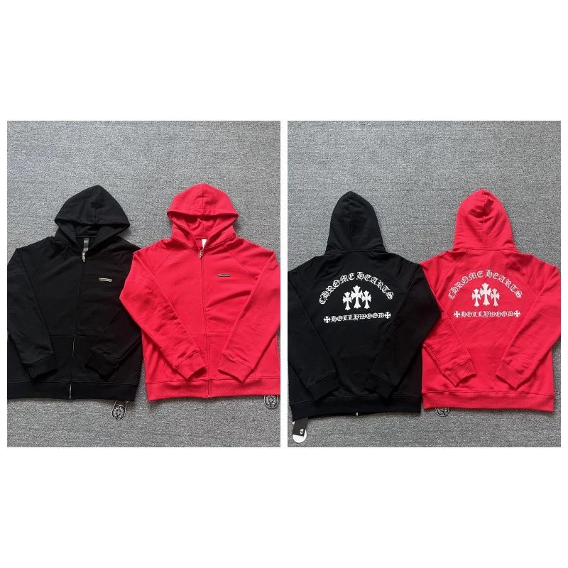 Chrome Hearts Hoodies & Sweatshirts Graphic Full-Zip Hooded Sweatshirt — 5019 black
