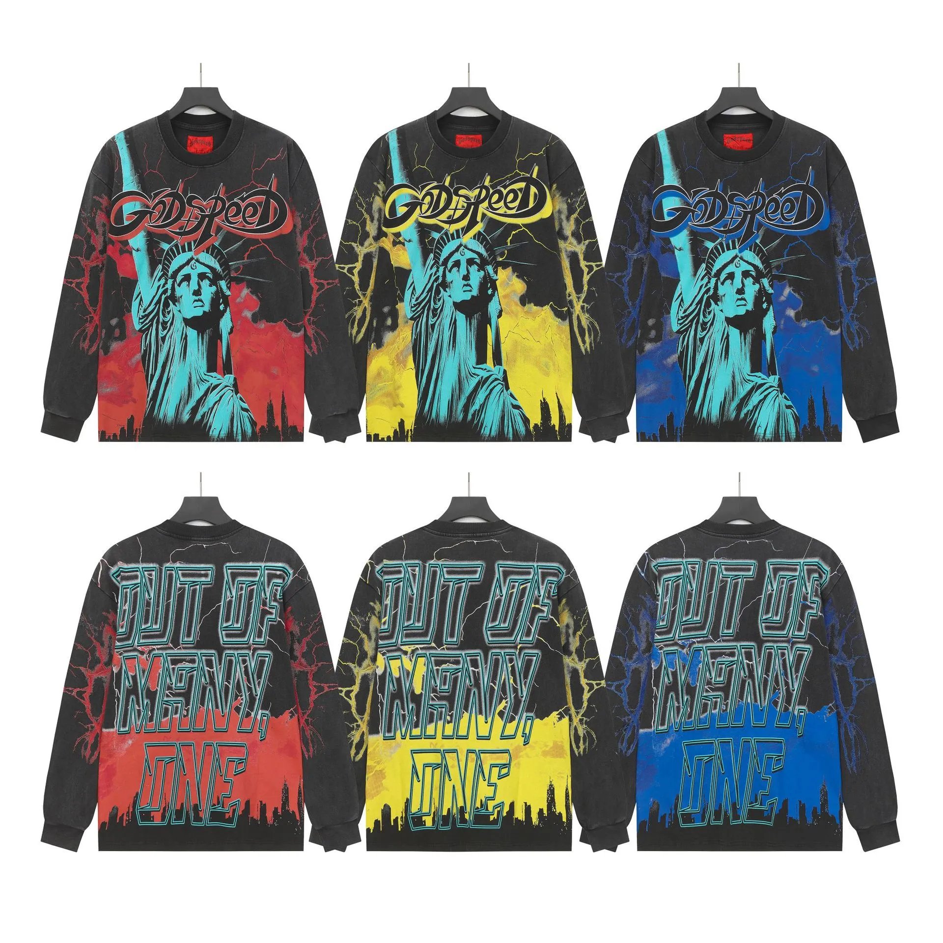 Godspeed Poker Skull Long Sleeve Tee Beige Multicolor T-Shirts - 5