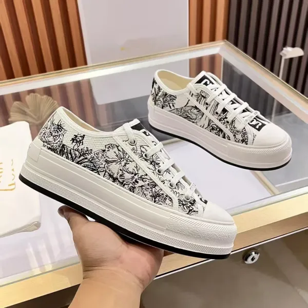 Dior B23 Tweed Platform Sneakers Black and White Chunky Sneakers - 9