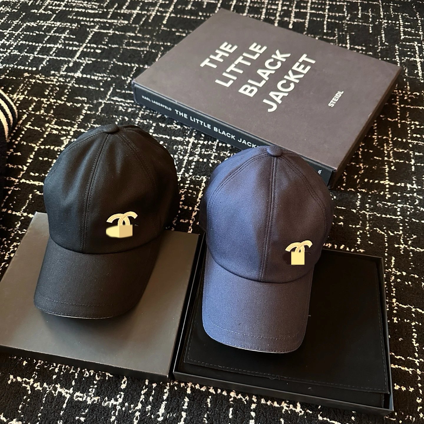 Chanel Logo Embroidered Baseball Cap Black and Beige - 5
