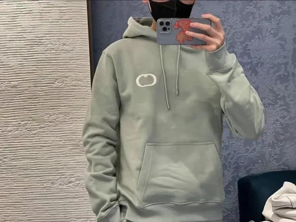 Design Minimalist Apple Logo Hoodie Gray - 4
