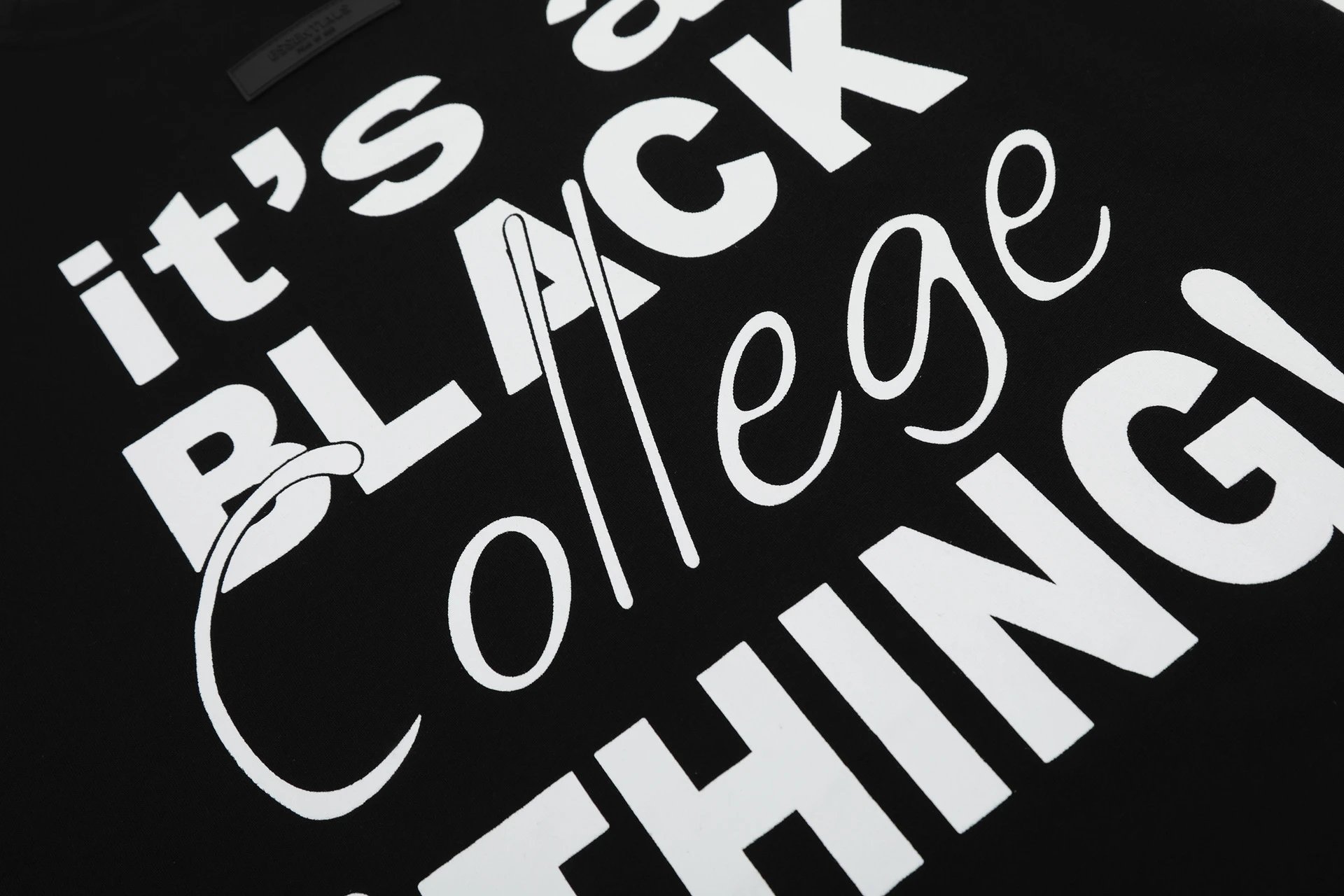 Fear of God Essentials Black College Print T-Shirt - 20