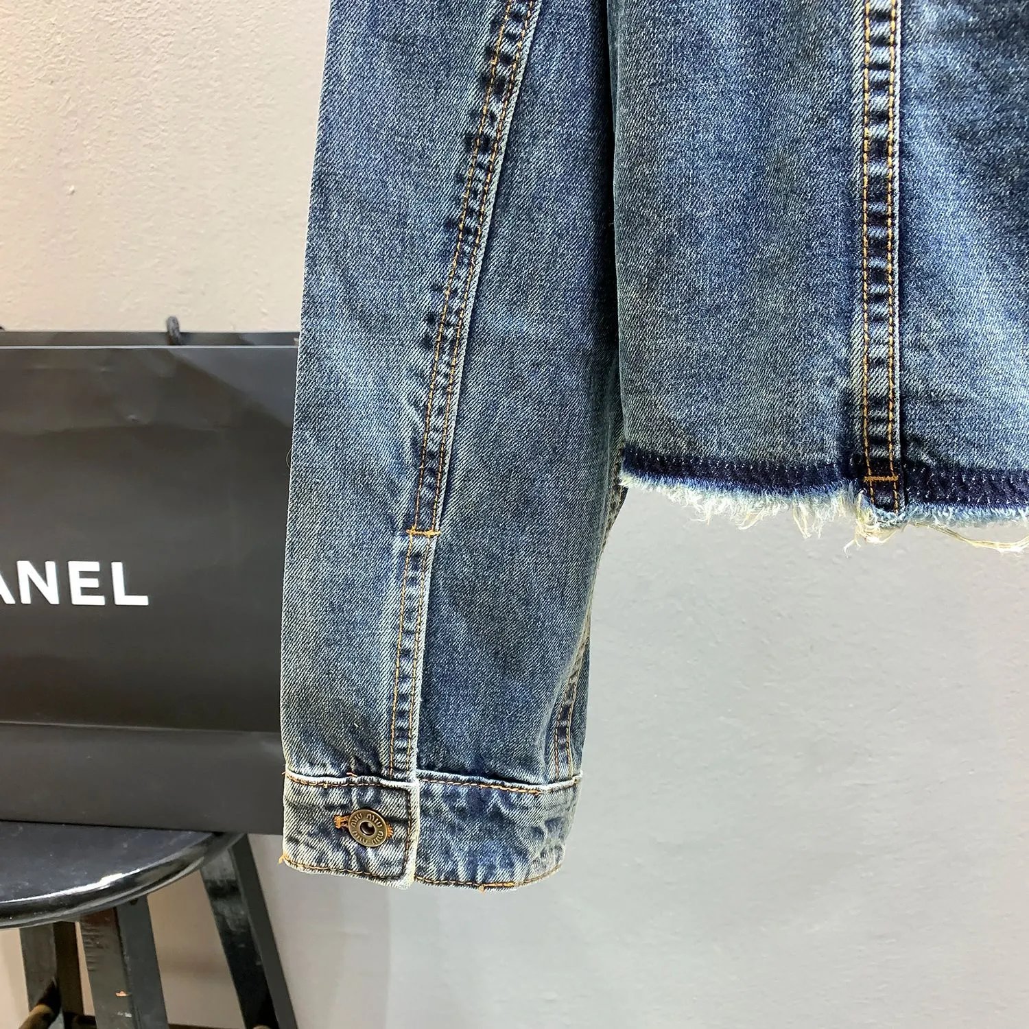 Miu Miu Corduroy Collar Denim Jacket Blue - 7