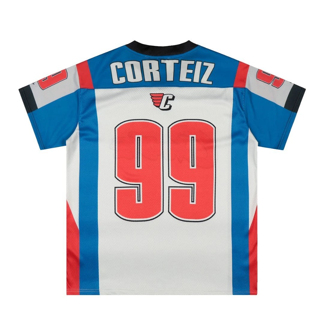 Design Abstract Oceanic V-Neck Jersey Blue - 12