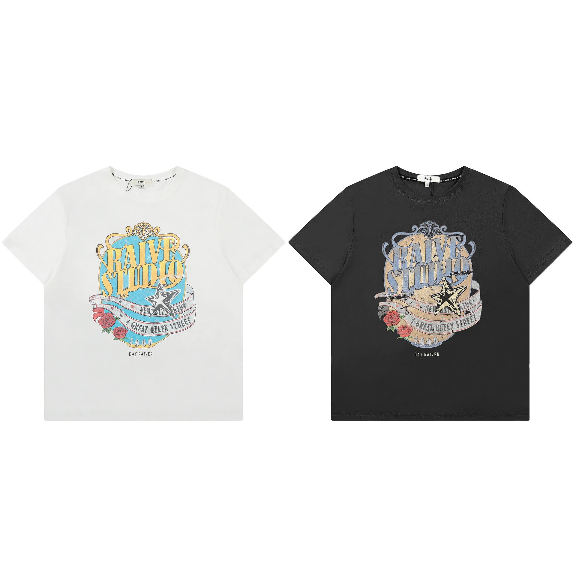Design Visual Space Betty Boop Motor Cycle Club Beige T-Shirt T-Shirts - 20