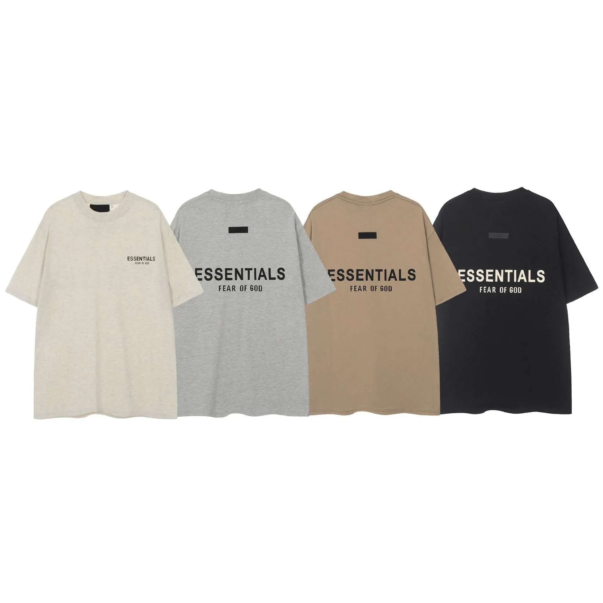 Fear of God Essentials Logo Print Oversized T-Shirt Beige - 6