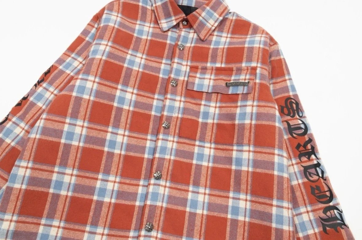 Supreme Plaid Shirt Orange Blue Multicolor Shirt - 21