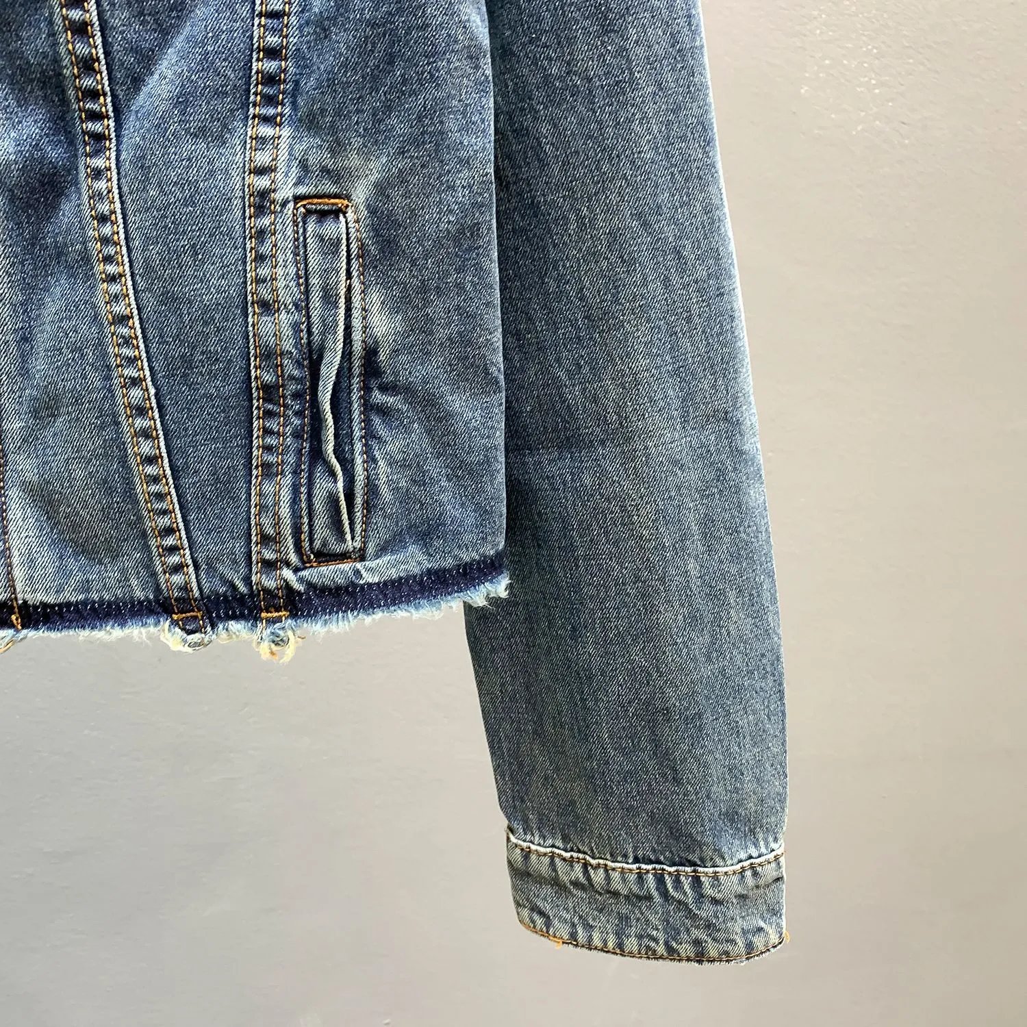 Miu Miu Corduroy Collar Denim Jacket Blue - 12