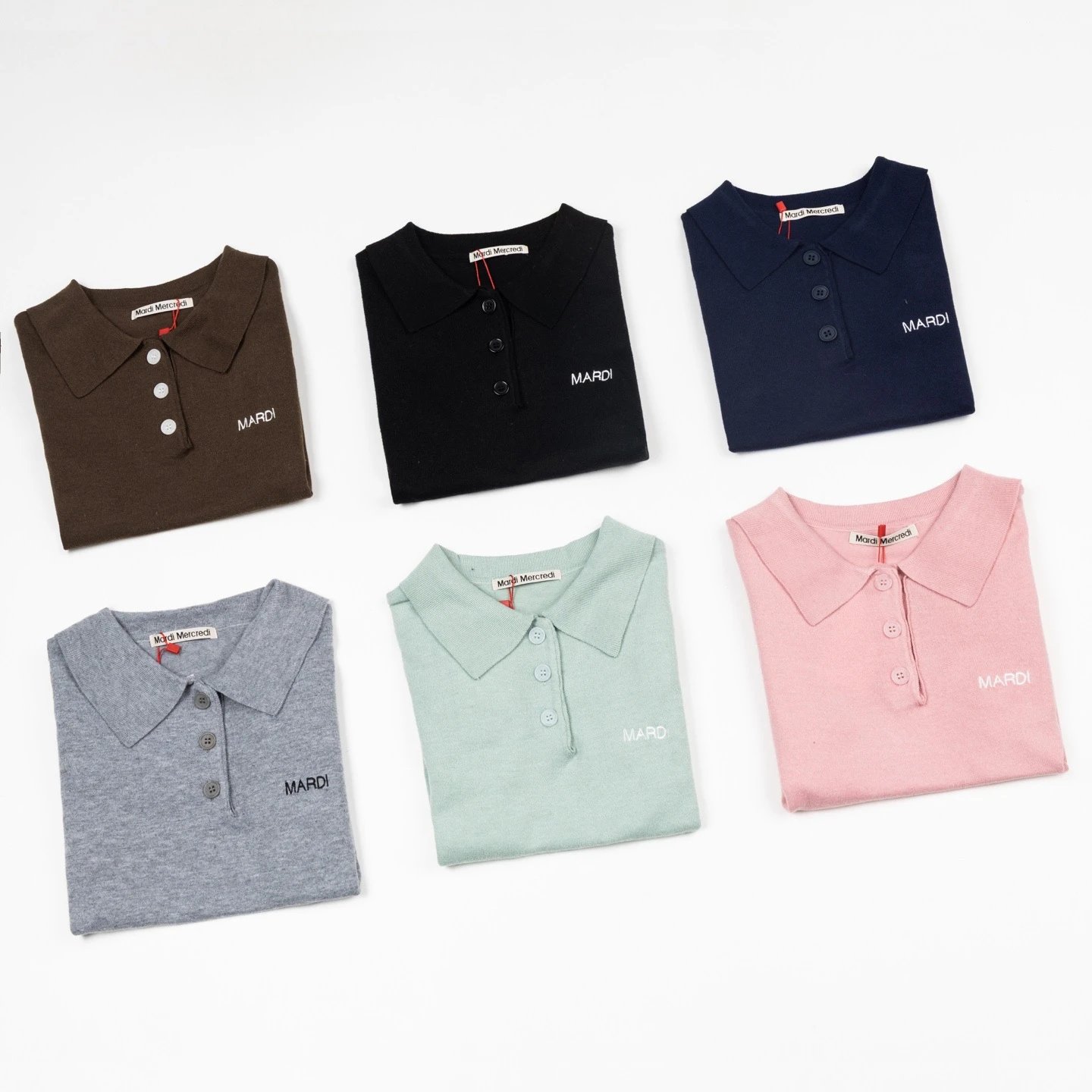 Mardi Mercredi Knit Polo Mint Green Polo Shirt - 12
