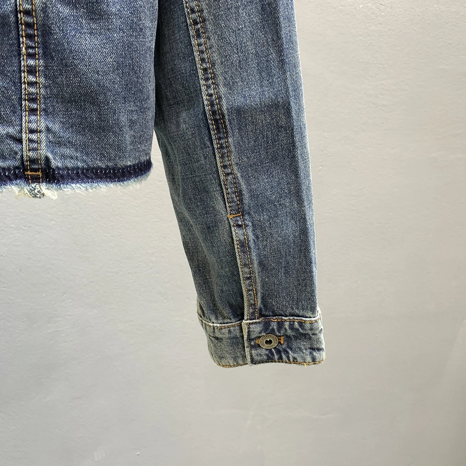 Miu Miu Corduroy Collar Denim Jacket Blue - 11