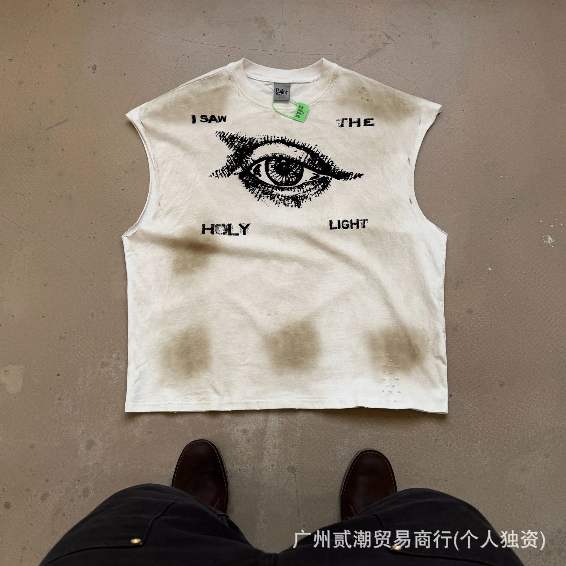 Design Westside Ride Tonight Distressed Sleeveless T-Shirt Black Vest Top - 8