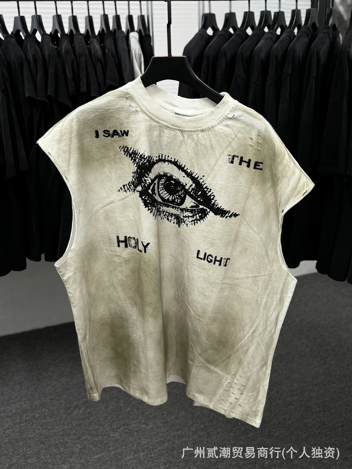 Design Westside Ride Tonight Distressed Sleeveless T-Shirt Black Vest Top - 9