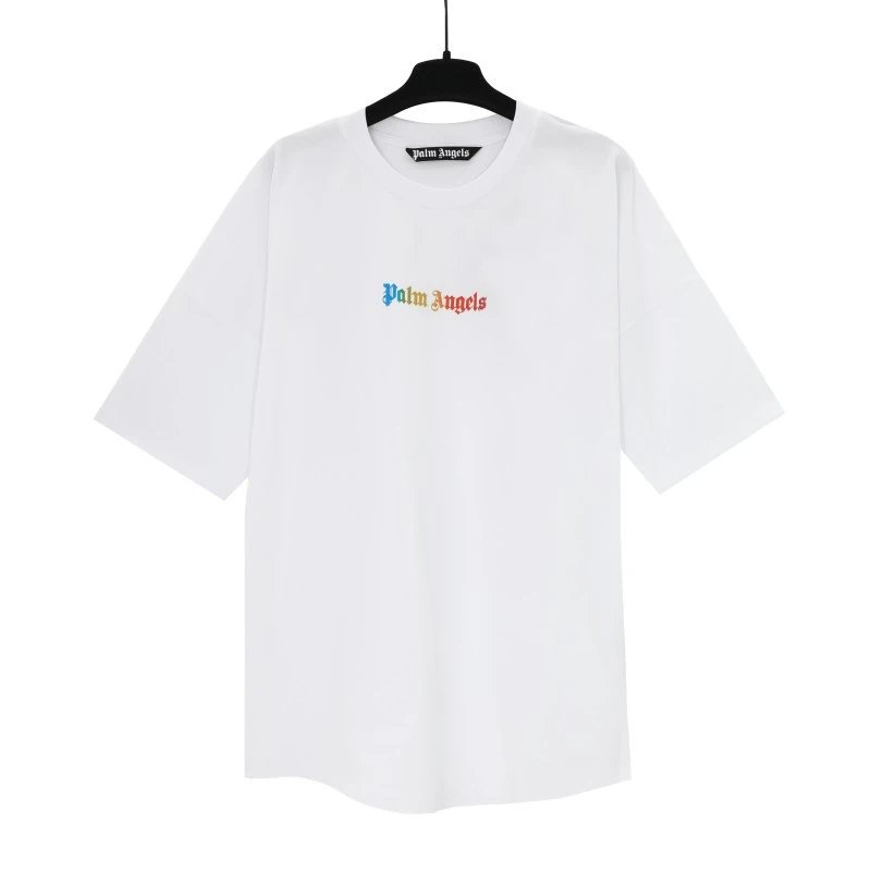 Palm Angels Logo Embroidered White T-Shirt - 18