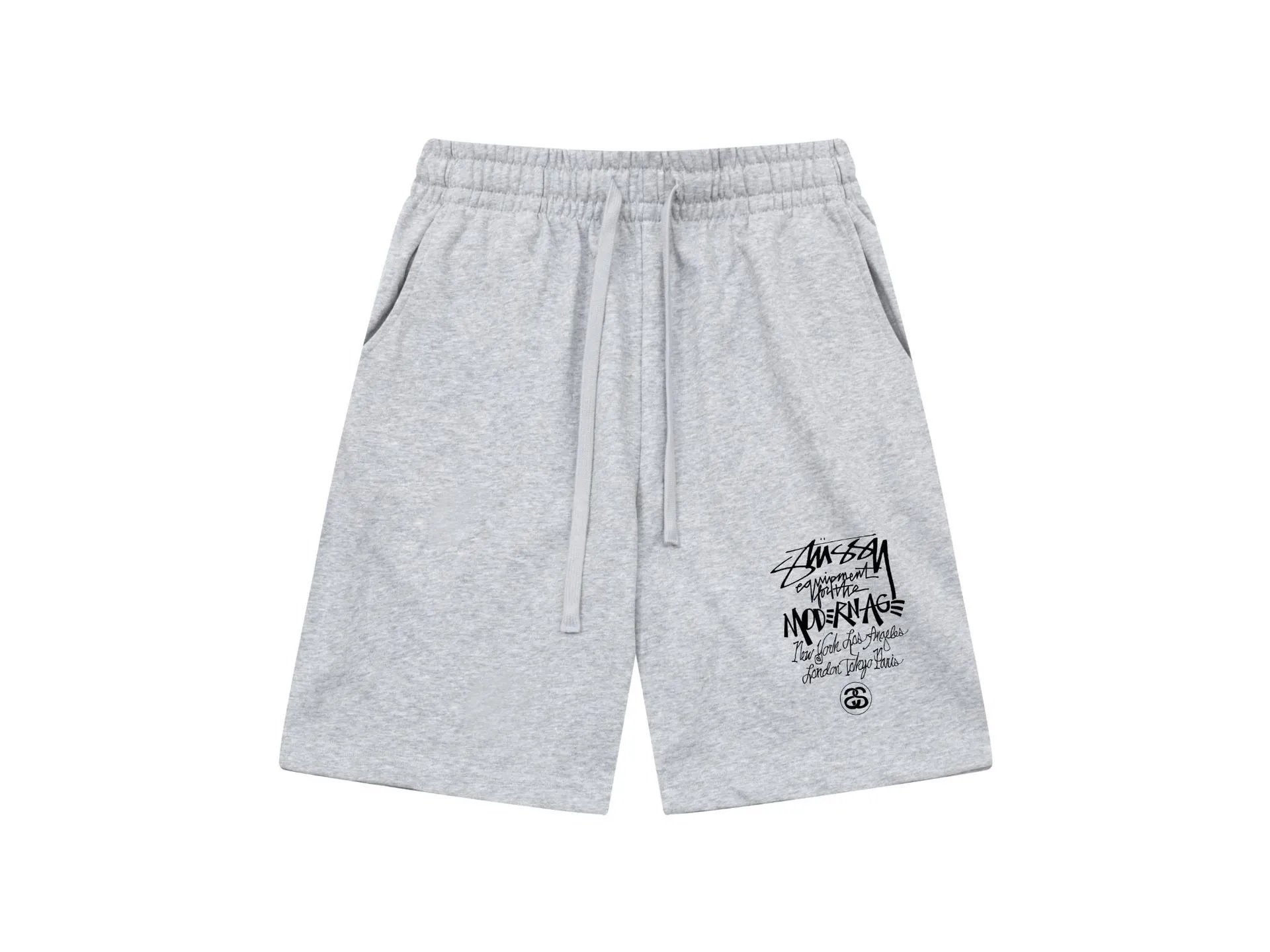 Stussy STU 80 Logo Heather Gray Shorts - 11
