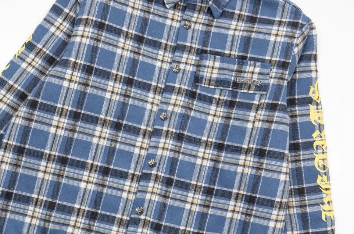 Supreme Plaid Shirt Orange Blue Multicolor Shirt - 7