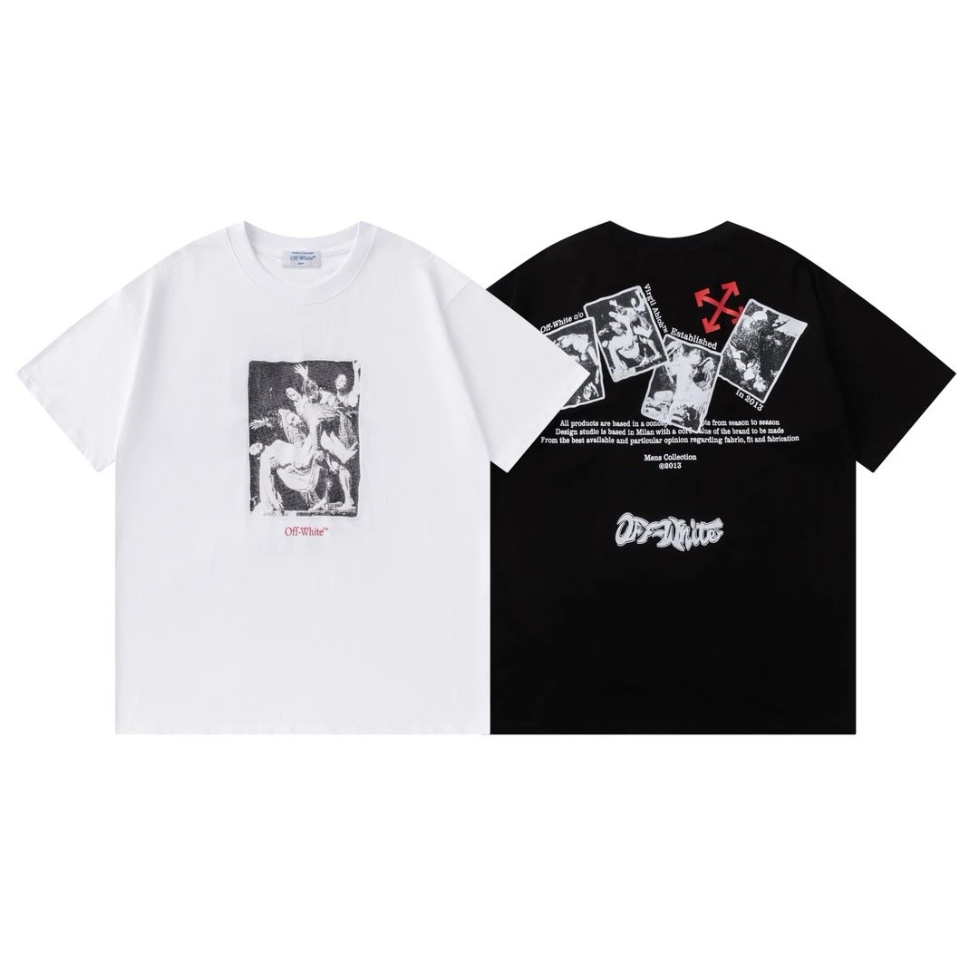 Off-White Floral Logo T-Shirt Black - 28