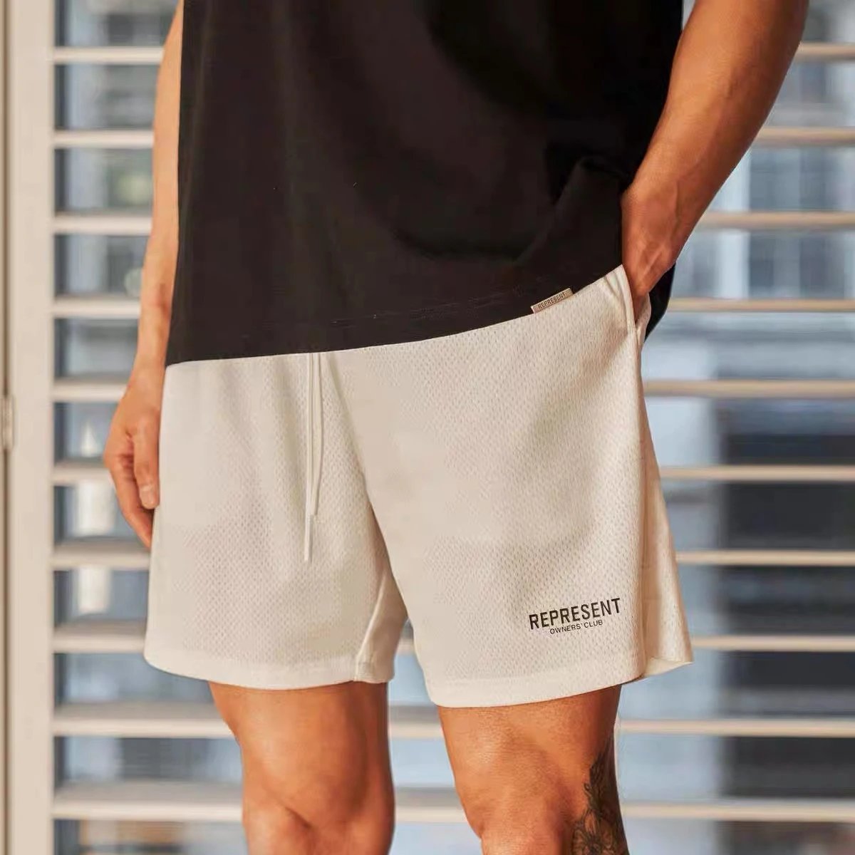 Represent Owners' Club Mesh Shorts Black - 17