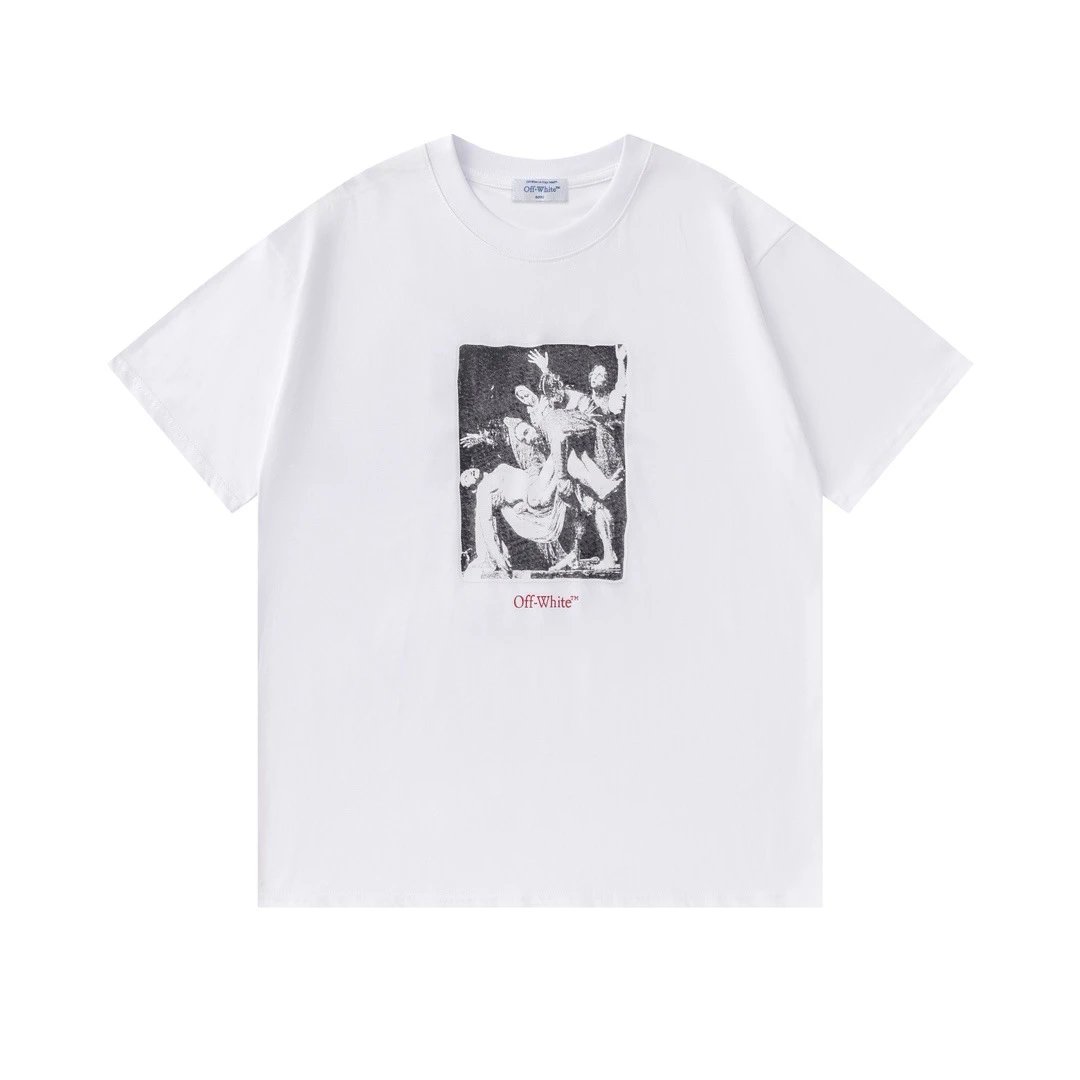 Off-White Floral Logo T-Shirt Black - 29