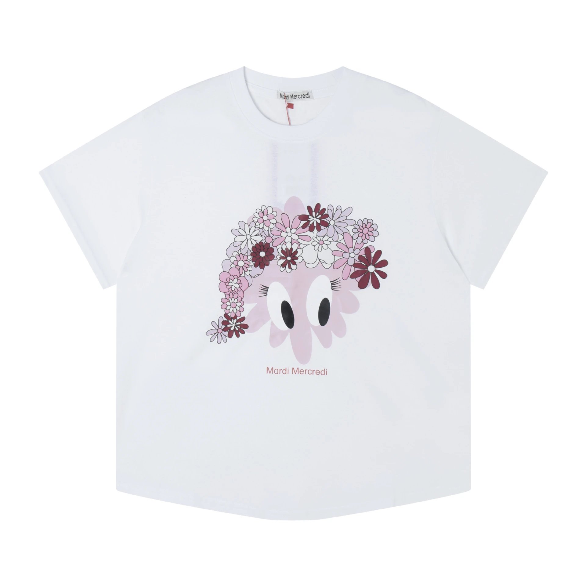 Mardi Mercredi Floral Print T-Shirt Gray - 12