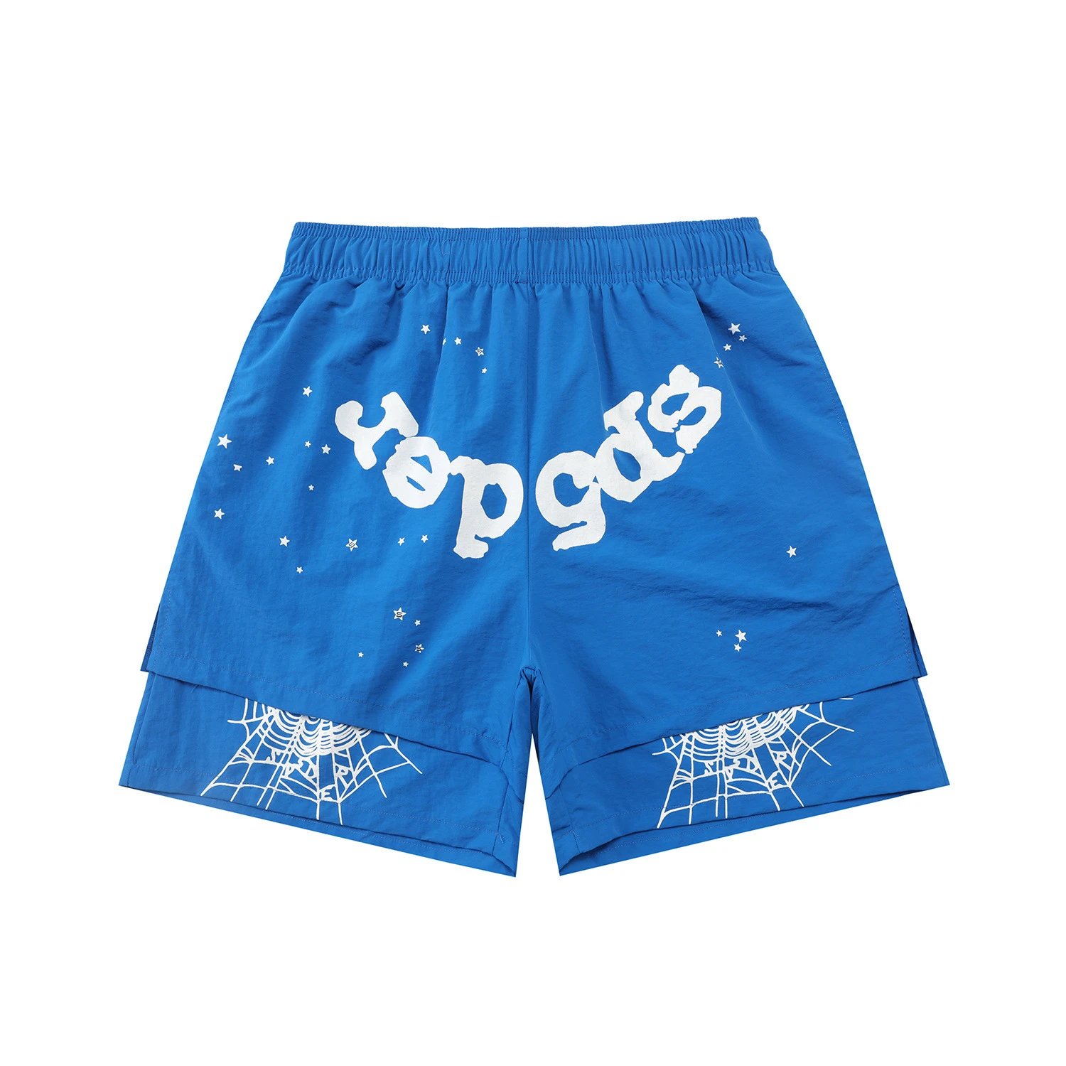 Design YOPGAS Spiderweb Print Red Layered Shorts - 10