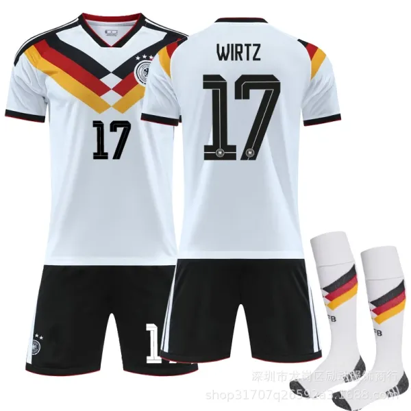 Design Germany National Team 2018 Home Kit Wirtz #17 Jersey Set White / Black Jersey - 1