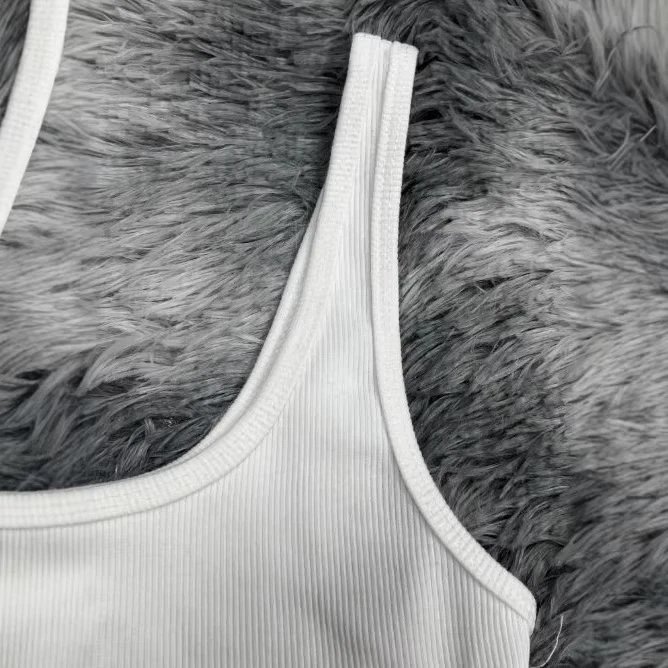 Alo Ribbed Cropped Tank Top White Vest Top - 11
