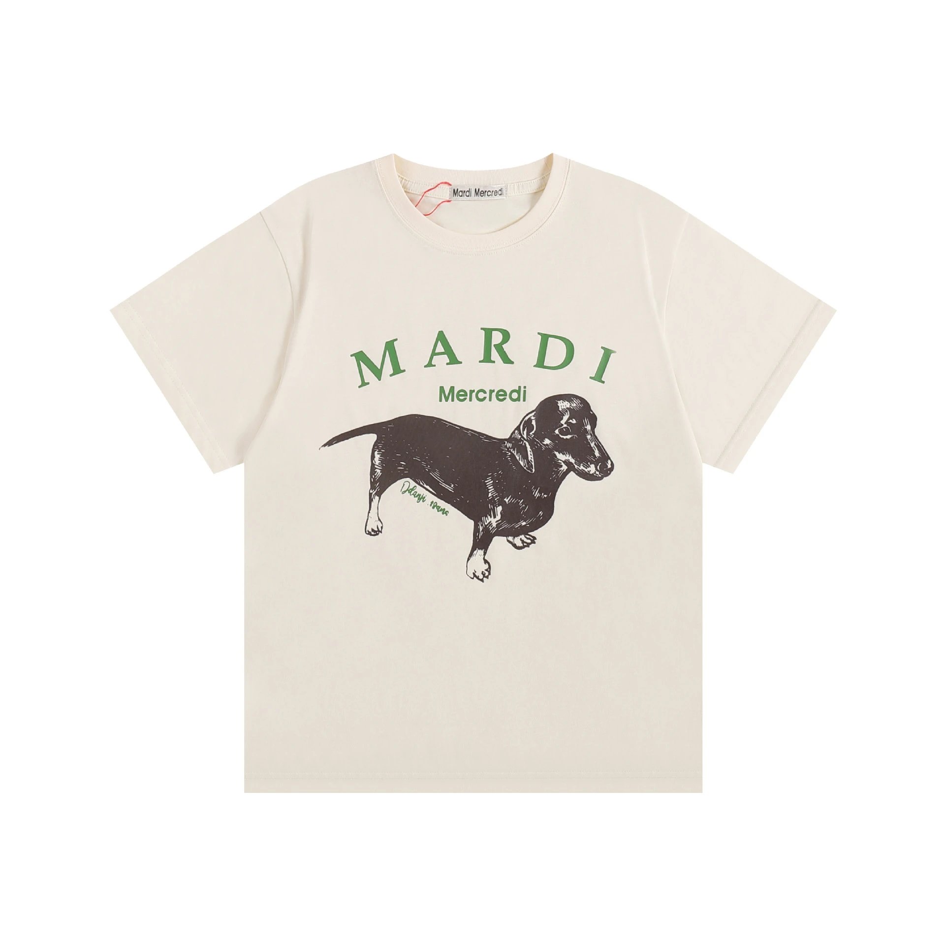 Mardi Mercredi Dachshund Graphic Tee Green T-Shirt - 5
