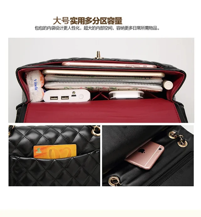 Chanel Shoulder Bags Quilted flap chain bag with interlocking CC turn-lock product detail image 10