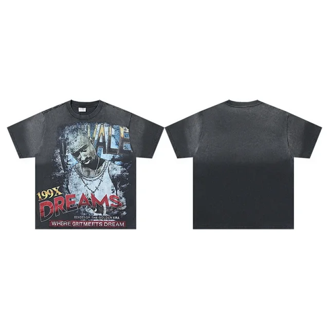 Unbranded T-Shirts Washed graphic-print short-sleeve T-shirt product detail image 22