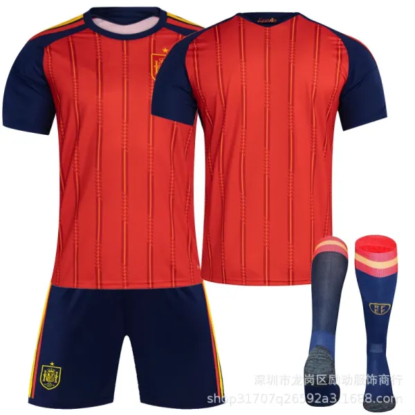 Design Spain National Team Home Kit Red / Navy Jersey Shorts Socks Set Sets - 1