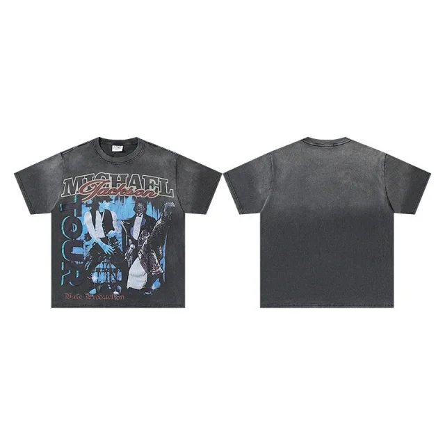 Unbranded T-Shirts Washed graphic-print short-sleeve T-shirt product detail image 29