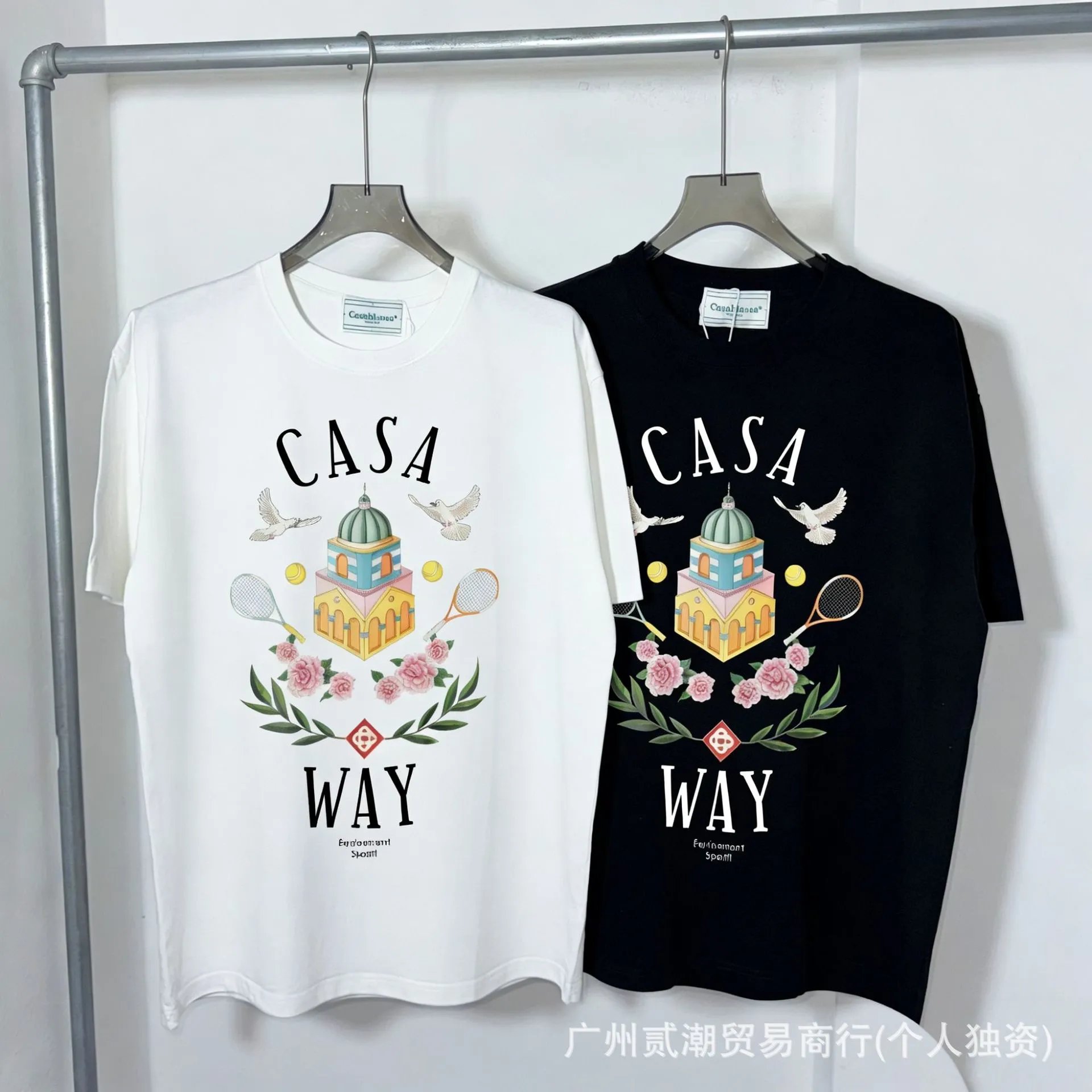 Casablanca T-Shirts Graphic-Print Crewneck image 4