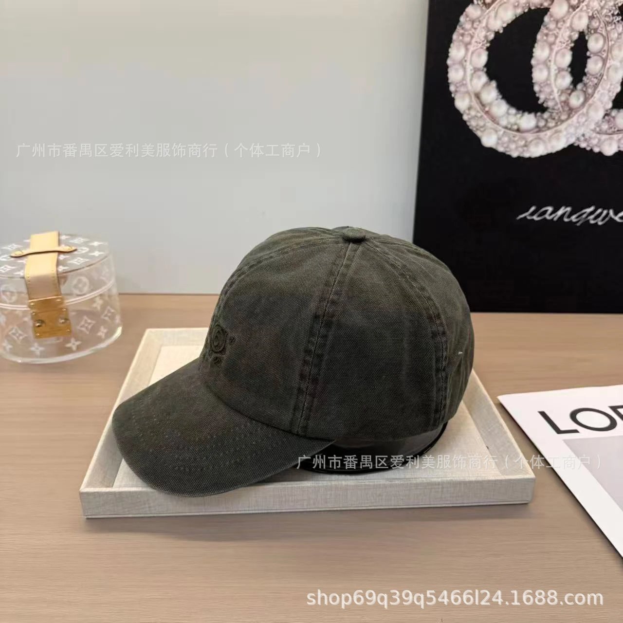 Design Baseball Cap Army Green Washed Cotton Cap - 10