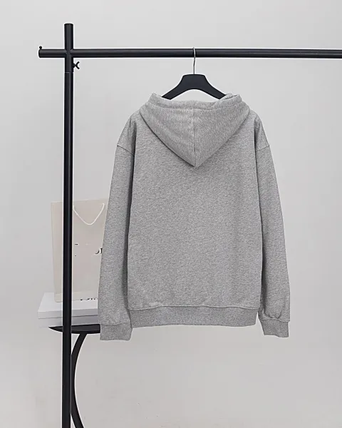 Design Minimalist Apple Logo Hoodie Gray - 14