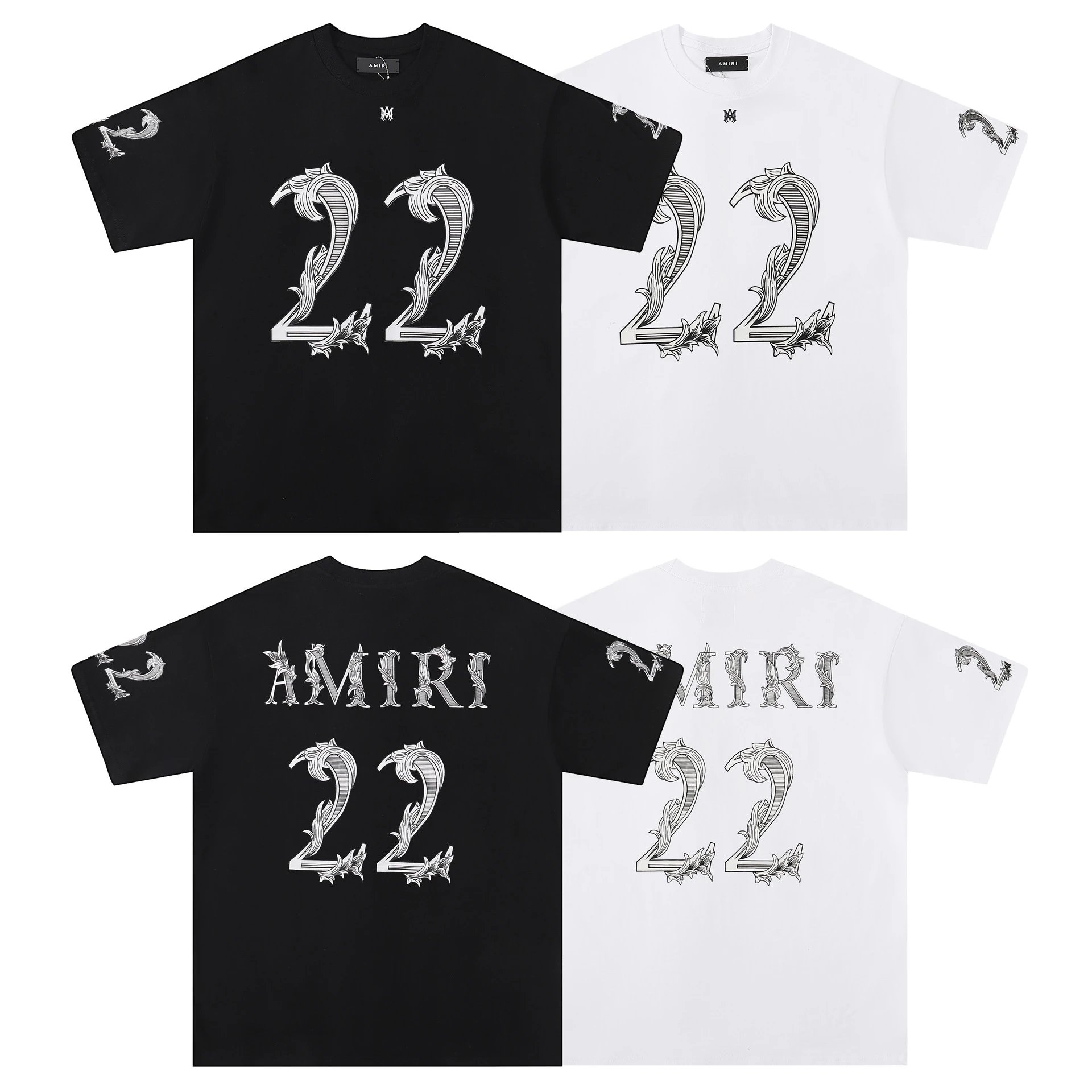 Amiri Ornate Script Logo White T-Shirt - 37