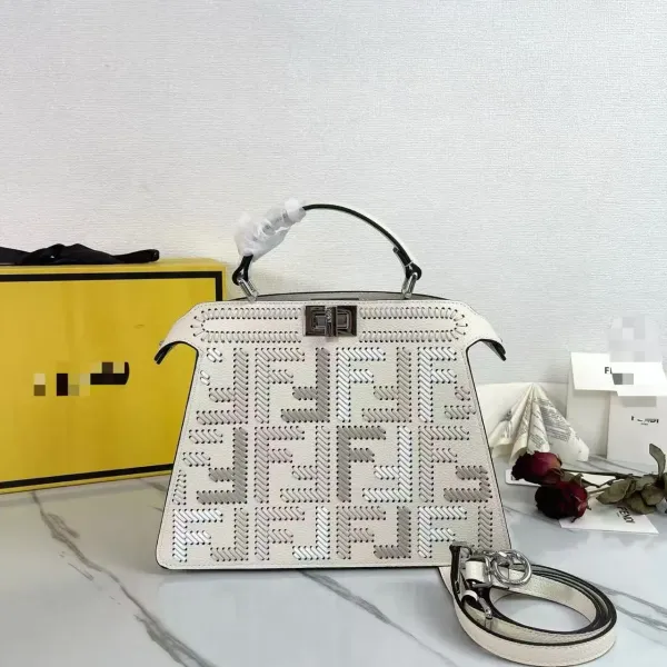 Fendi Peekaboo ISeeU Multicolor Woven Leather Handbag - 3