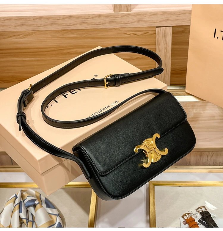 Design I.T Studio NK White Saddle Bag with Gold Hardware Crossbody Bags - 12