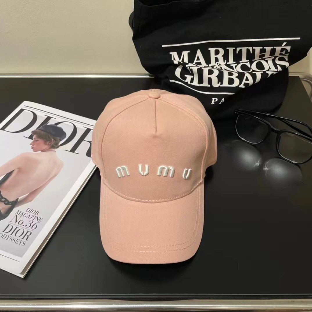Miu Miu Embroidered Beige Baseball Cap - 7
