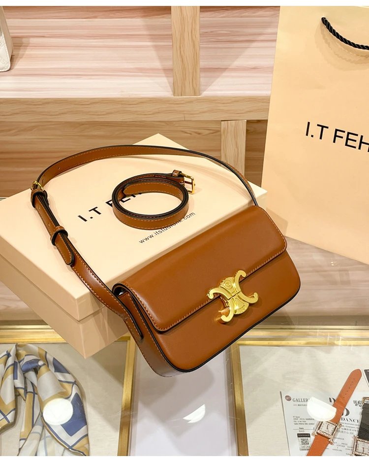 Design I.T Studio NK White Saddle Bag with Gold Hardware Crossbody Bags - 21