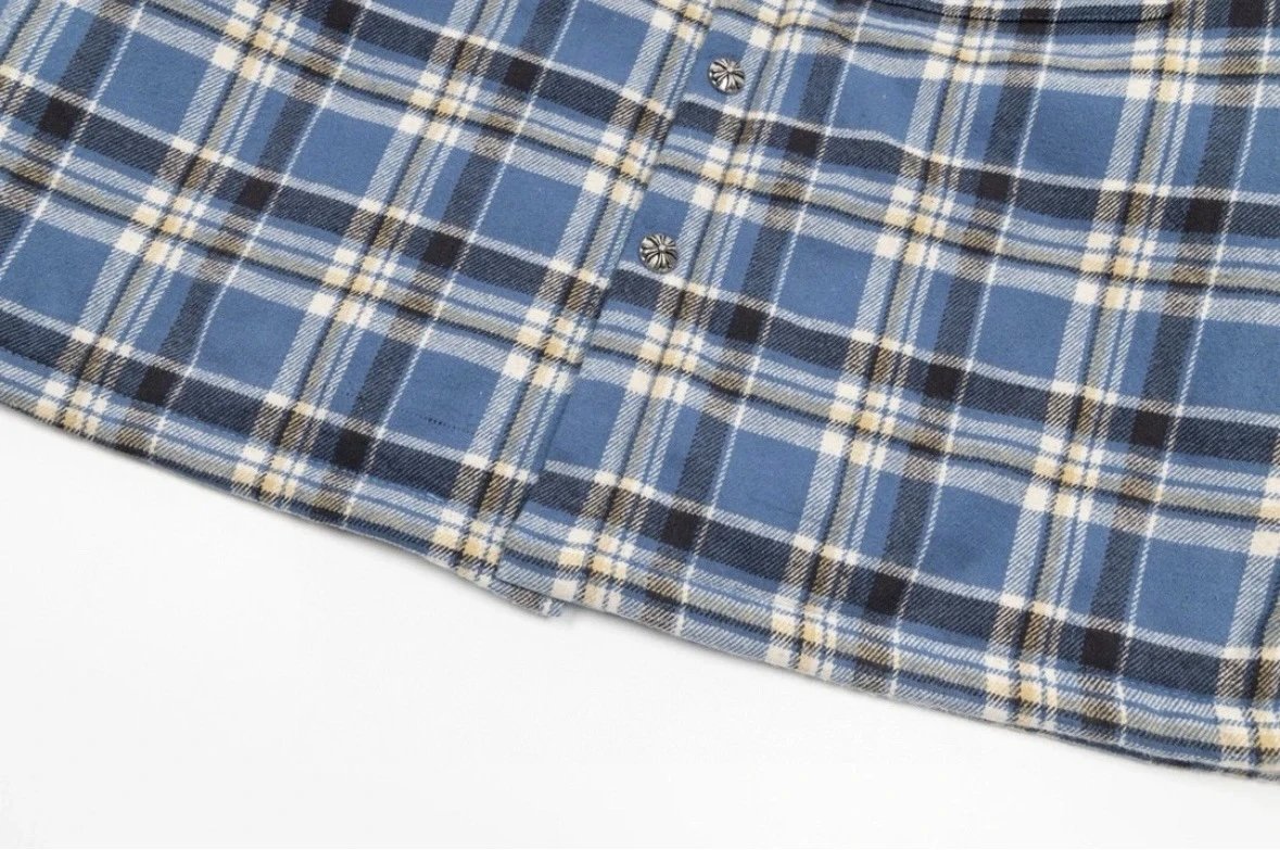 Supreme Plaid Shirt Orange Blue Multicolor Shirt - 8