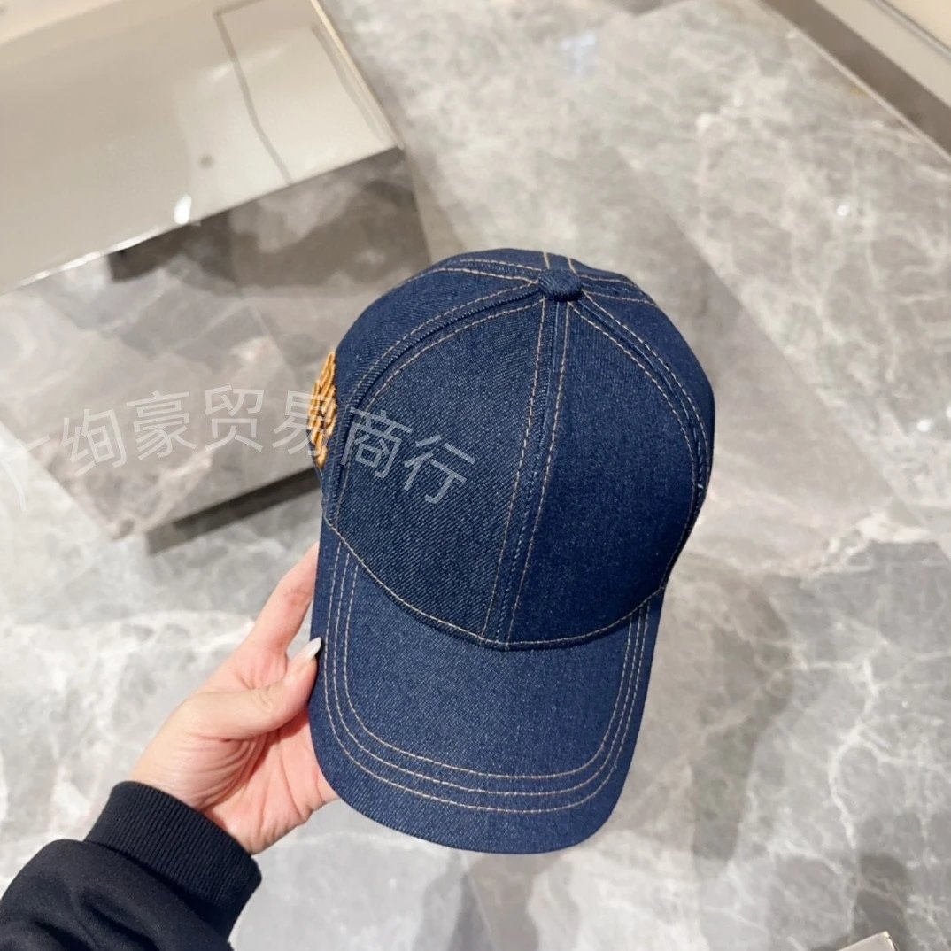 Miu Miu Denim Baseball Cap Black Hats - 6