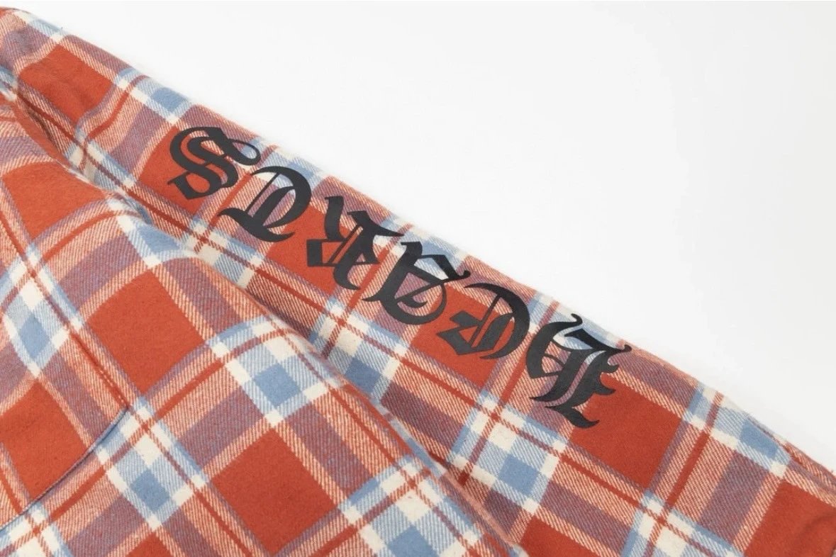 Supreme Plaid Shirt Orange Blue Multicolor Shirt - 23