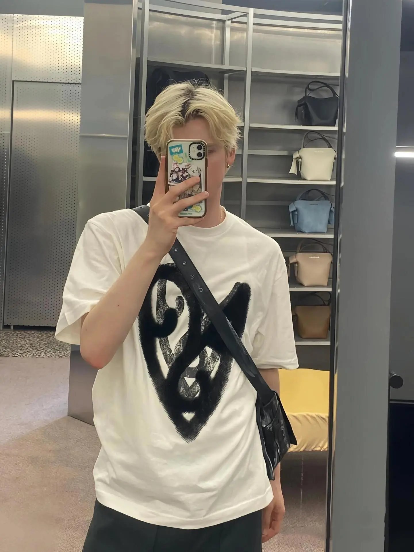 Acne Studios Heart Print T-Shirt White - 34