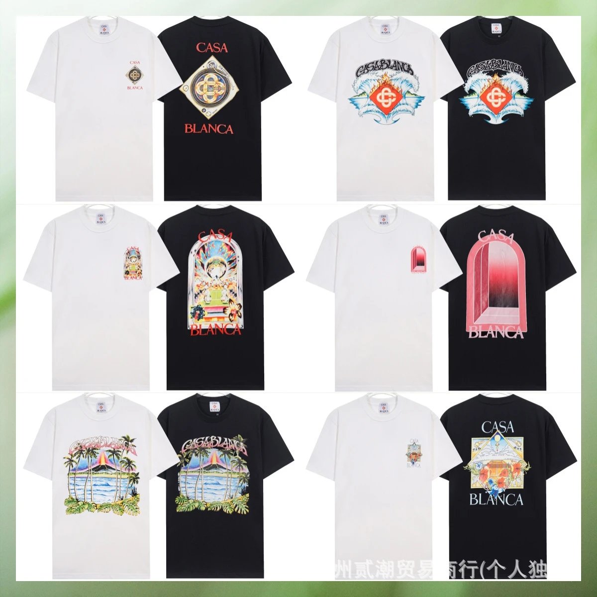 Casablanca Wave & Flame Graphic Black T-Shirt - 2