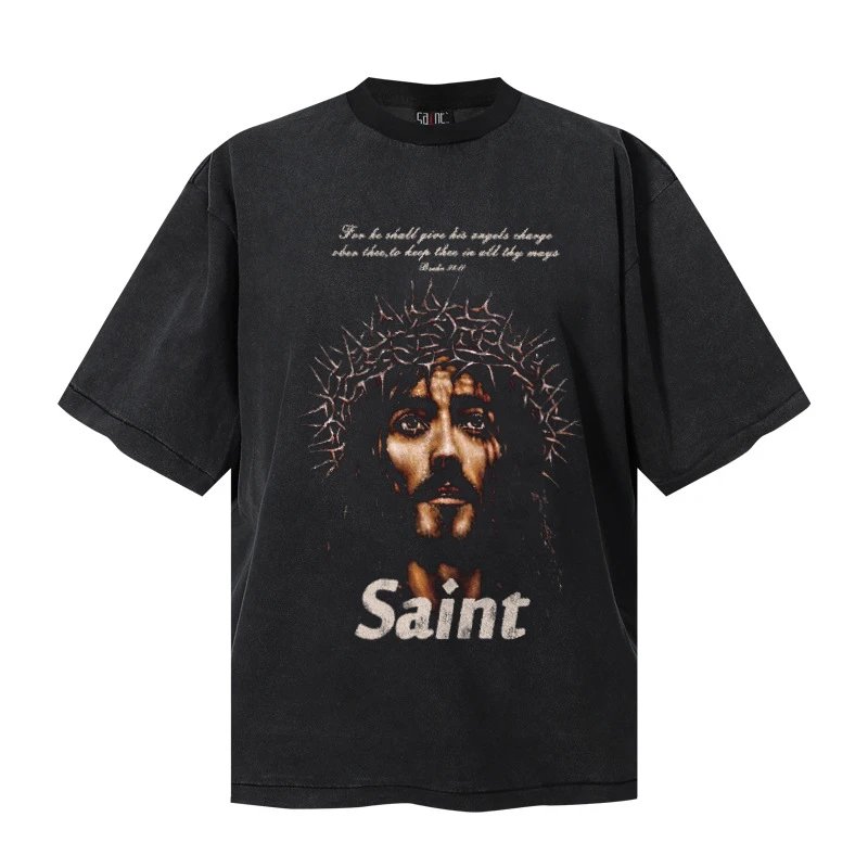 Design Eternal Prayer Target T-Shirt Black T-Shirts - 3