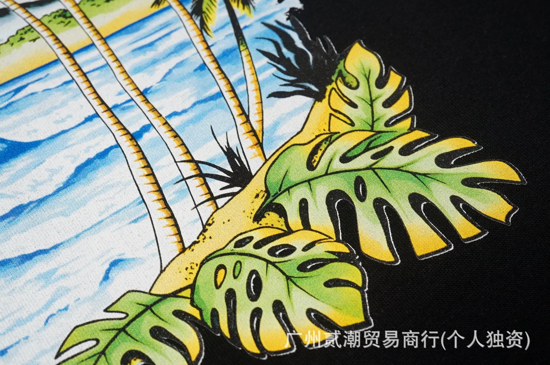 Casablanca Wave & Flame Graphic Black T-Shirt - 16