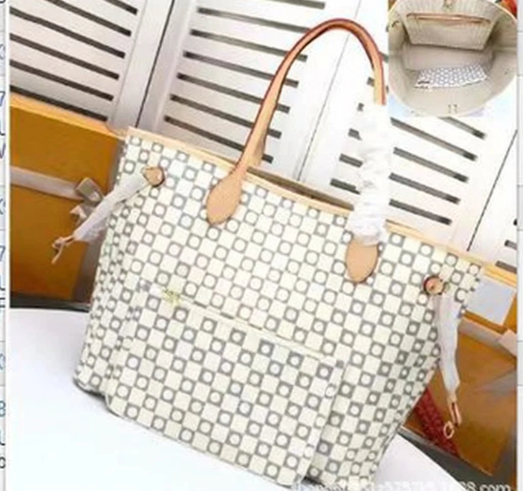 Design Checkered Pattern Tote Bag with Matching Clutch in Brown and Pink - 7