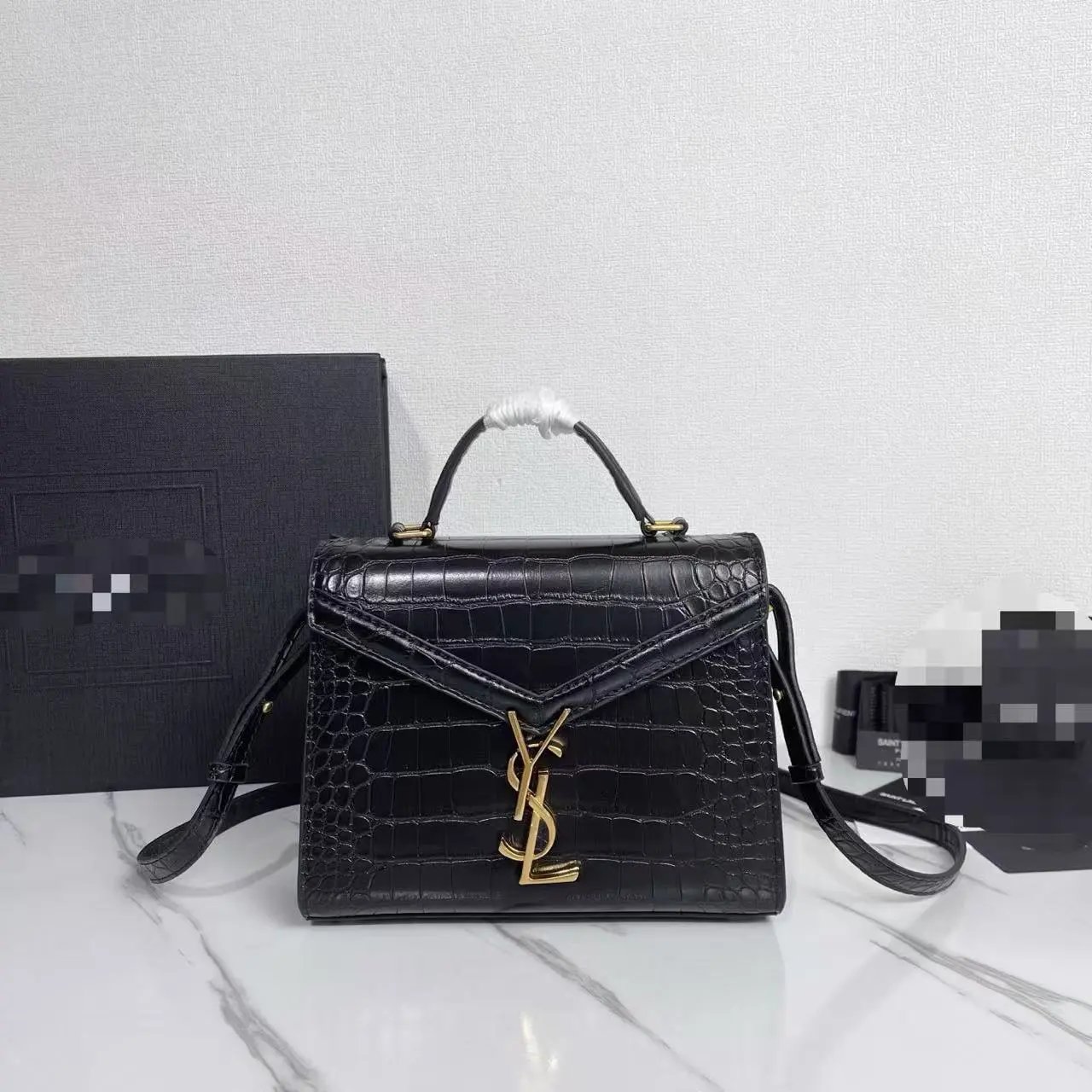 Saint Laurent Monogramme Black Leather Shoulder Bag - 2