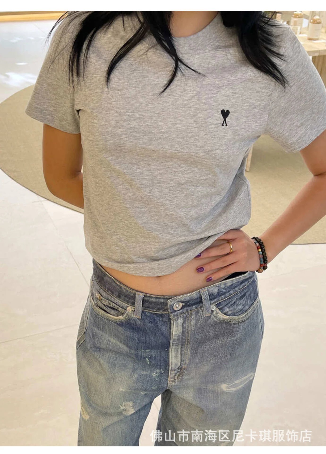 Comme des Garçons Play Heart Logo Brown T-Shirt - 10