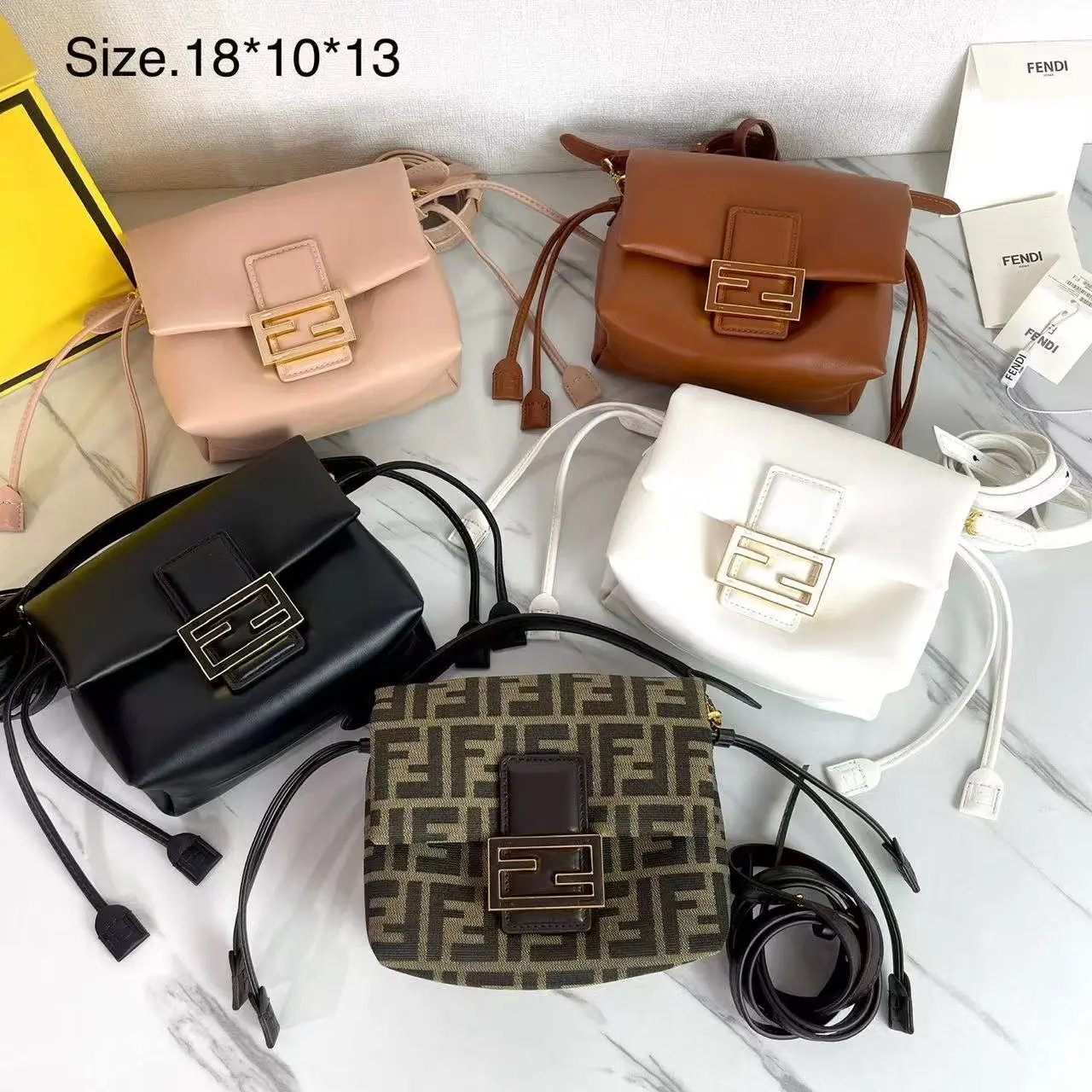 Fendi Fendigraphy Mini Bag Black Leather Shoulder Bag - 2